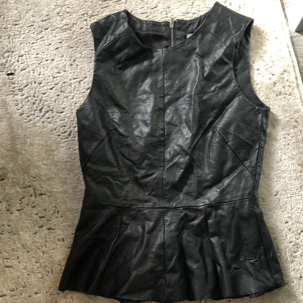 Faux leather cool fitted top xsmall